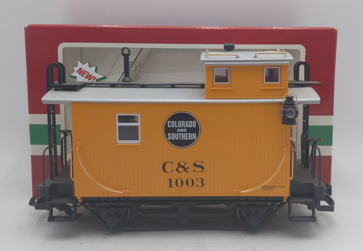 LGB 43650 G Colorado & Southern Short Yellow Caboose #1003 w/Metal Wheels LN/Box