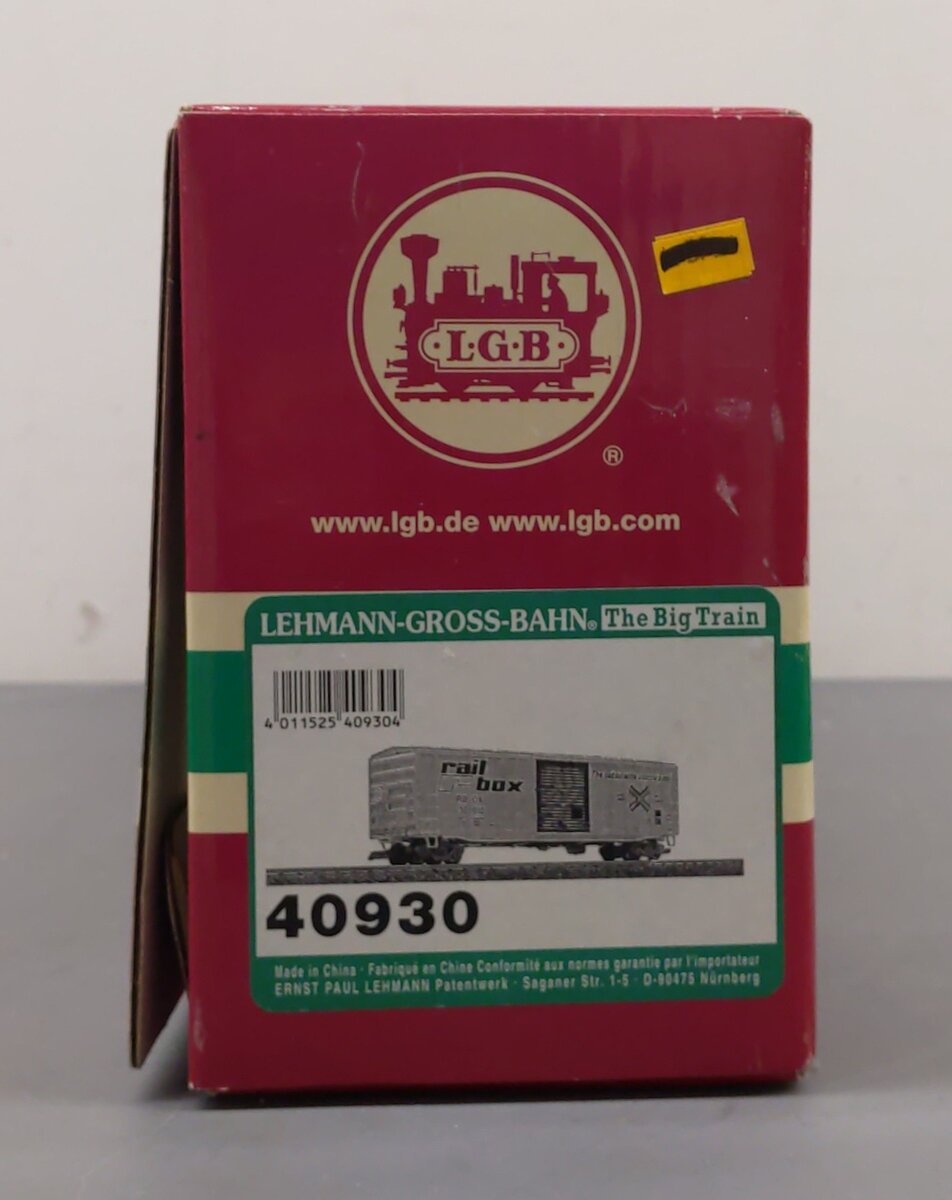 LGB 40930 G Gauge Railbox Boxcar #10010 LN/Box