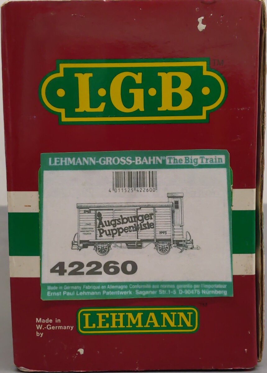 LGB 42260 G Augsburger Boxcar LN/Box