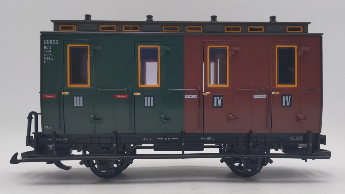 LGB 30503 G Scale 3rd/4th Class Compartment Car LN/Box
