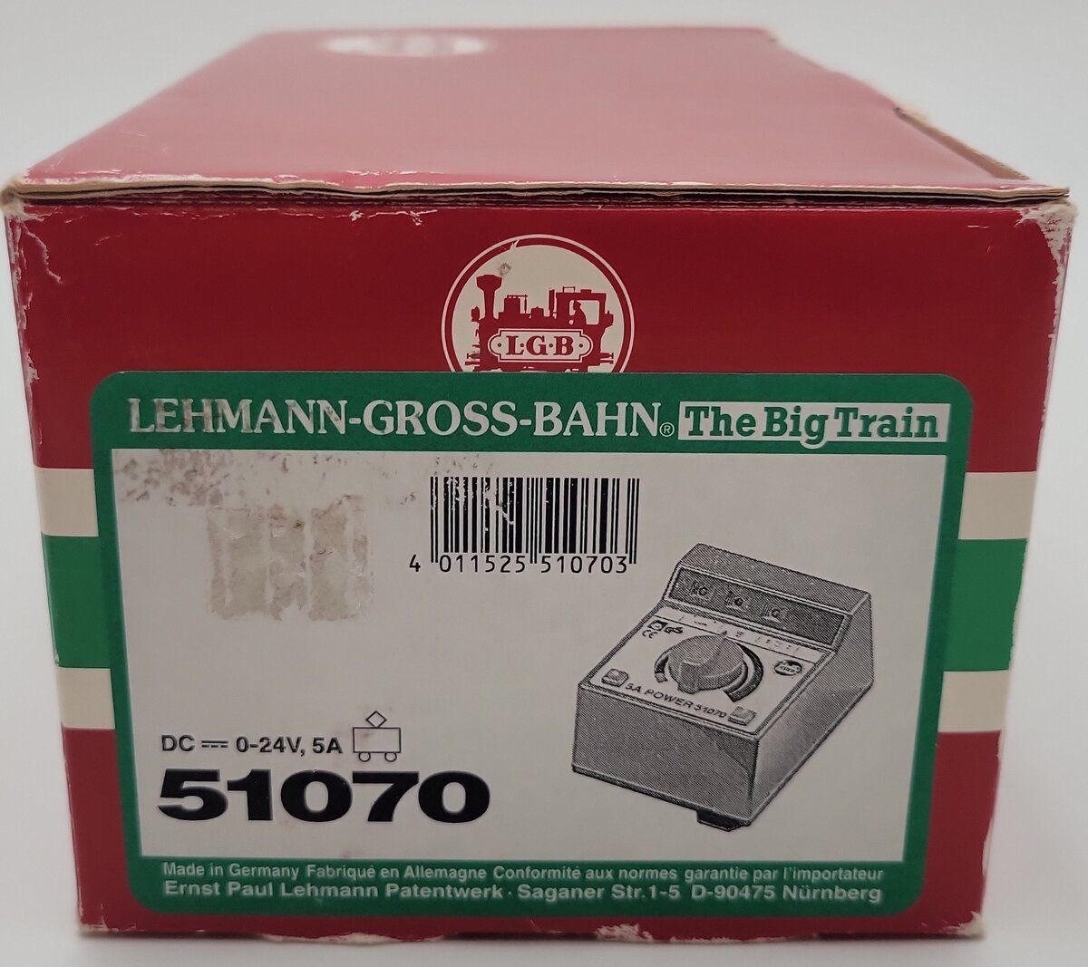 LGB 51070 5 Amp High Power Analog Powerpack & Throttle VG/Box