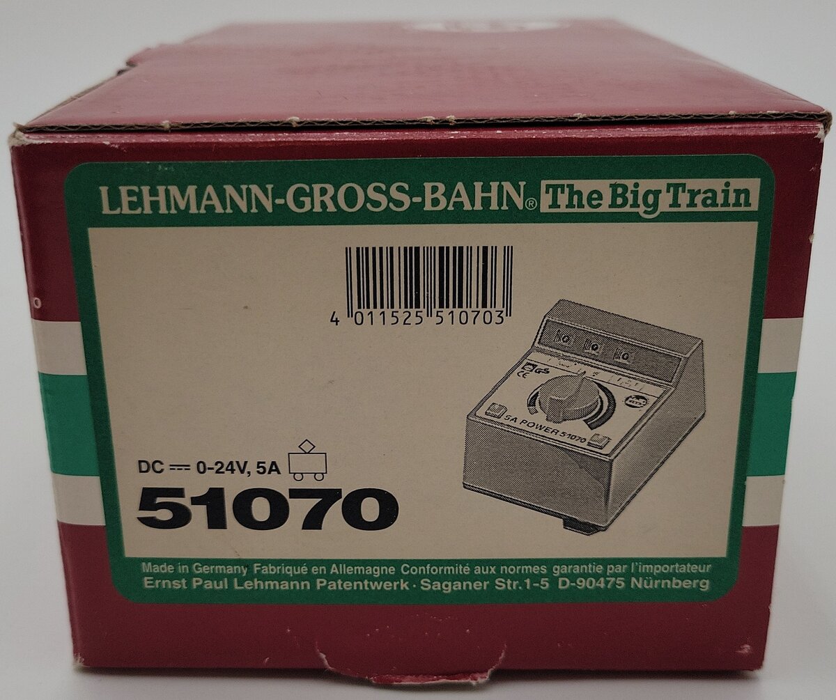 LGB 51070 5 Amp High Power Analog Powerpack & Throttle VG/Box