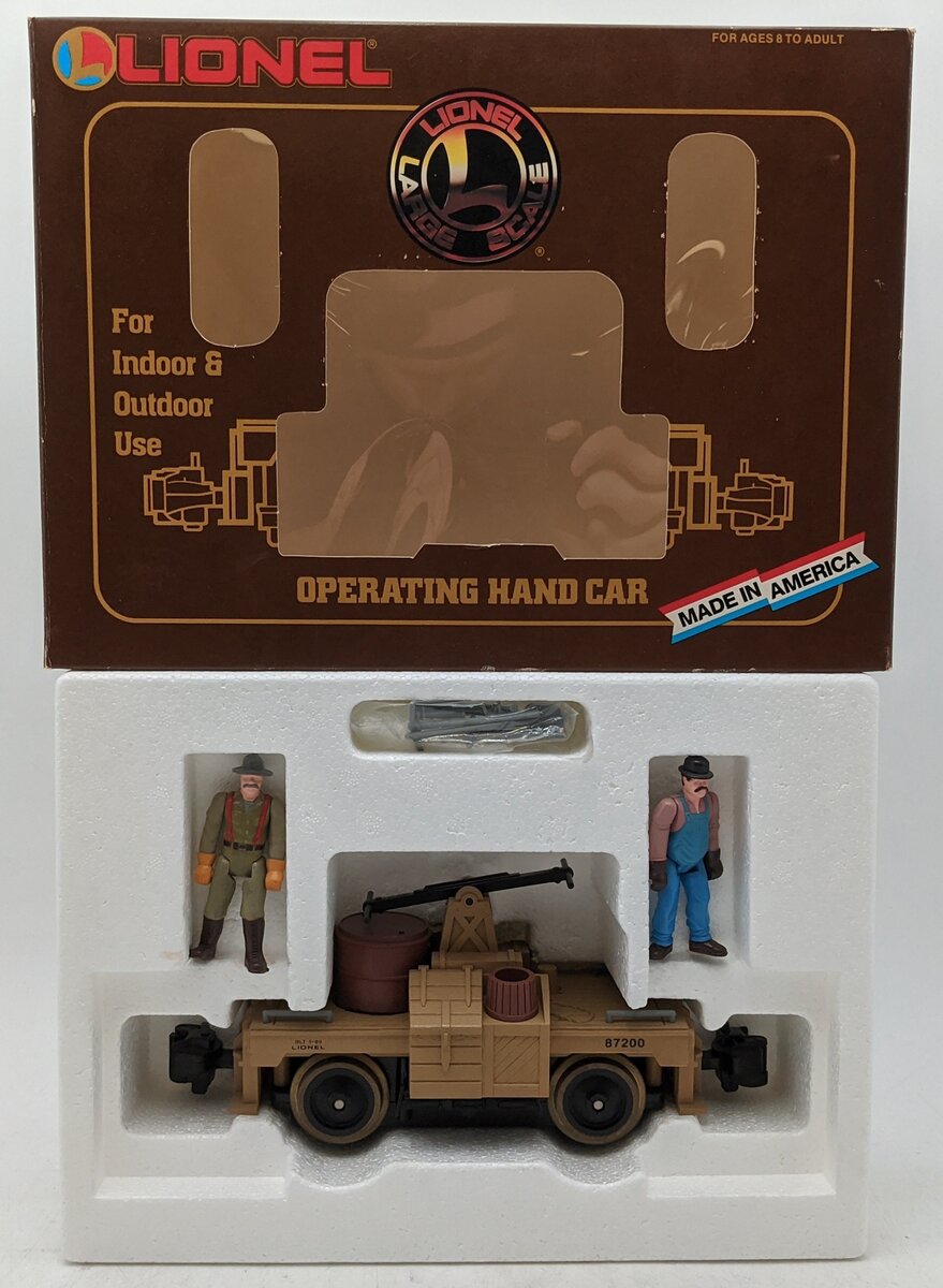 Lionel 8-87200 G Scale Buford & Roscoe Handcar LN/Box