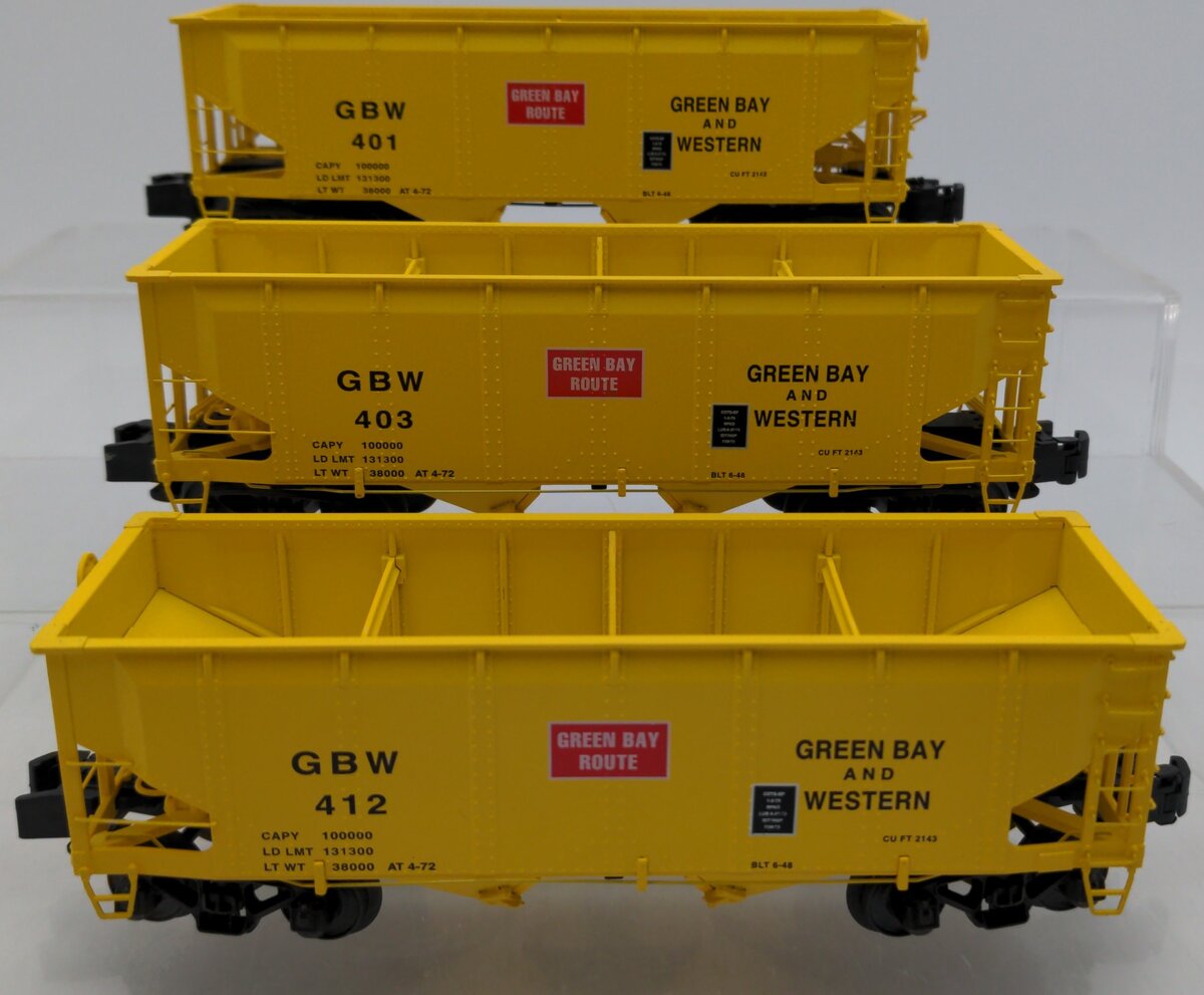 S-Helper 01111 S-Scale Green Bay & Western Offset 2-Bay Hopper 3-Car Set A EX/Box