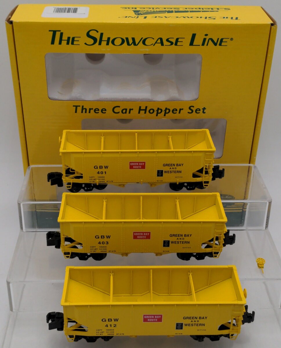 S-Helper 01111 S-Scale Green Bay & Western Offset 2-Bay Hopper 3-Car Set A EX/Box