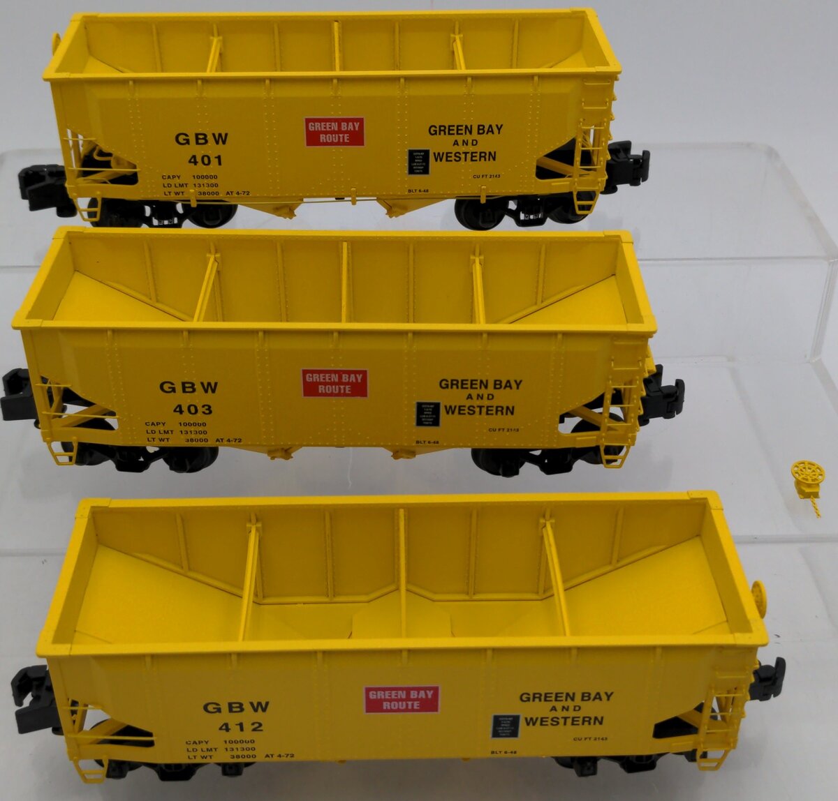 S-Helper 01111 S-Scale Green Bay & Western Offset 2-Bay Hopper 3-Car Set A EX/Box
