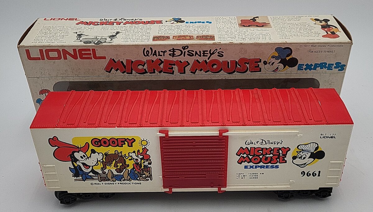 Lionel 6-9661 O Gauge Disney Goofy Hi-Cube Boxcar EX/Box