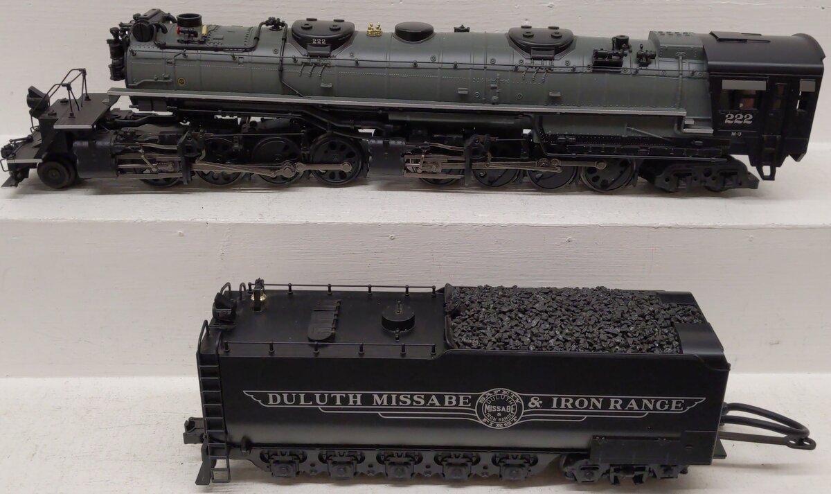 MTH 20-3113-1 O Gauge DM&IR 2-8-8-4 Steam Locomotive & Tender w/PS2 #222 EX/Box
