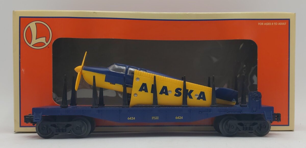 Lionel 6-36021 O Gauge Flatcar with Alaska Airplane #6424 LN/Box
