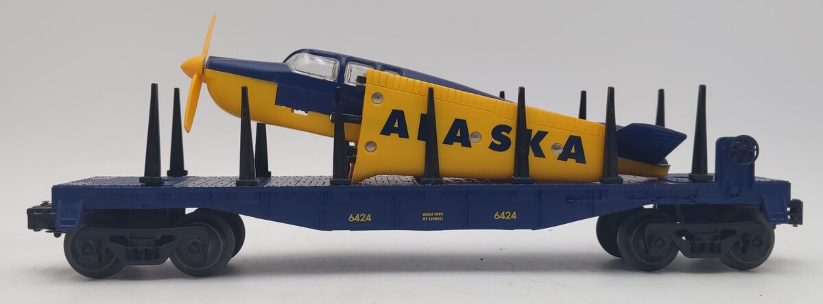 Lionel 6-36021 O Gauge Flatcar with Alaska Airplane #6424 LN/Box