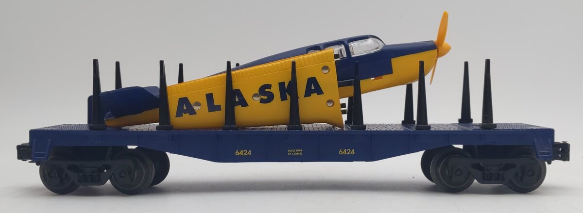 Lionel 6-36021 O Gauge Flatcar with Alaska Airplane #6424 LN/Box