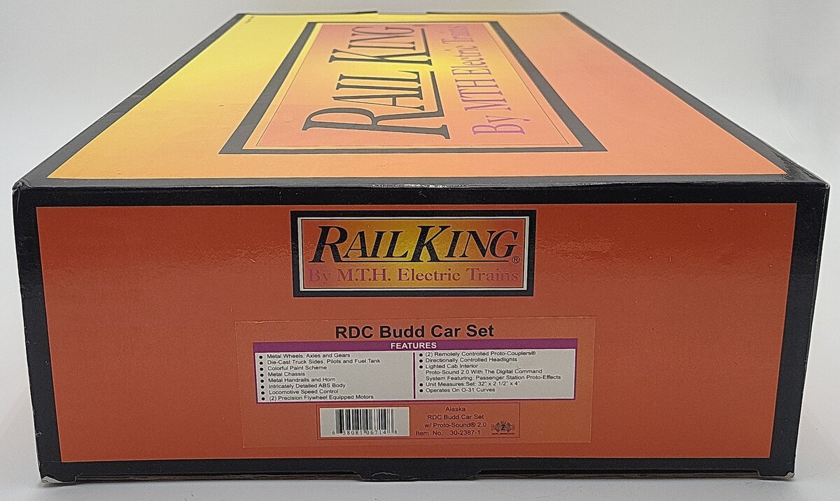 MTH 30-2387-1 O Alaska RDC Budd Car Set w/Proto-Sound 2.0 (Set of 2) LN/Box