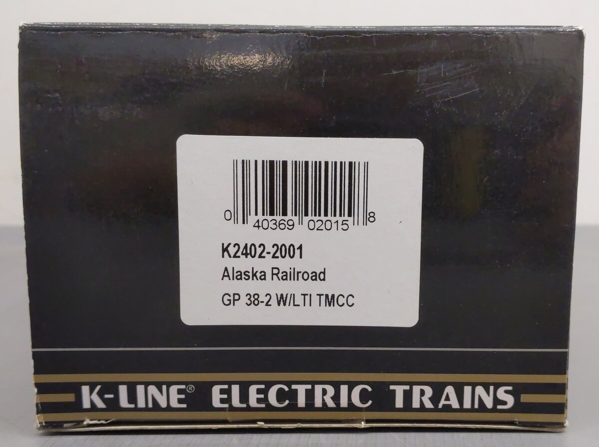 K-Line K2402-2001 O Gauge Alaska Railroad GP38-2 Diesel Locomotive #2001 EX/Box