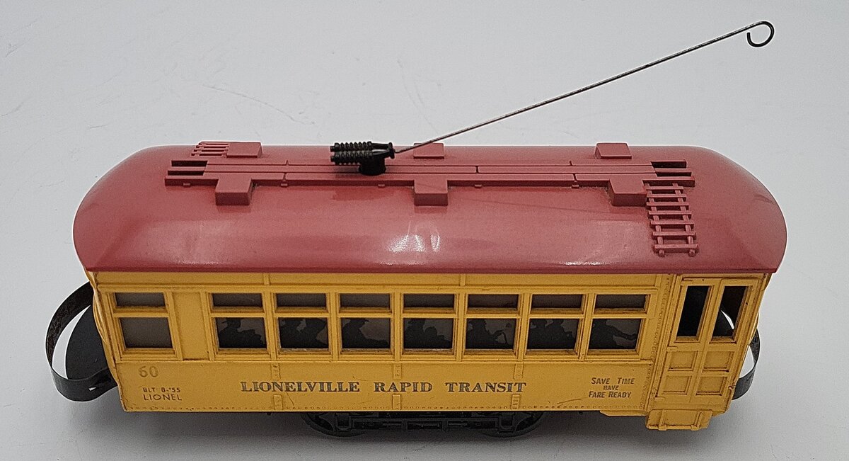 Lionel 60 Vintage O Lionelville Motorized Rapid Transit Trolley VG