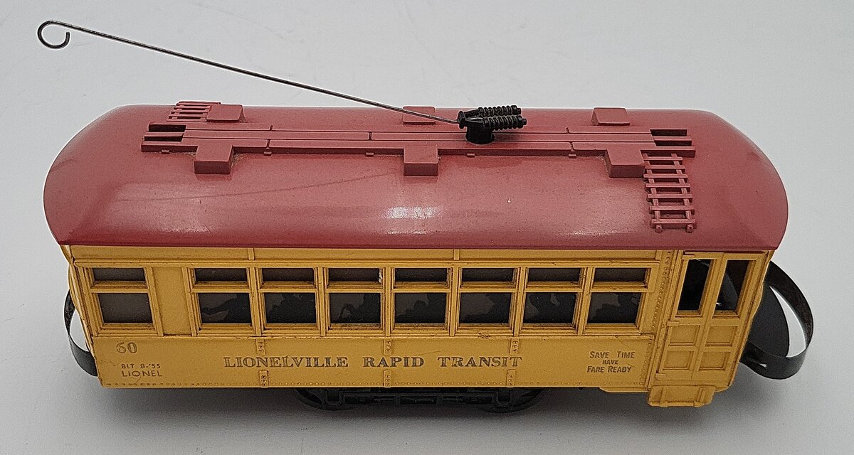 Lionel 60 Vintage O Lionelville Motorized Rapid Transit Trolley VG