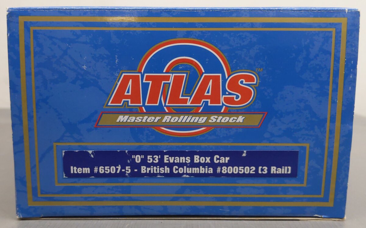 Atlas 6507-5 O Gauge British Columbia 53' Boxcar #800502 (3 Rail) MT/Box