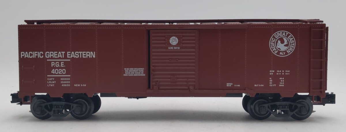 Crown PGE-9418 O Modern Pacific Great Eastern #4020 Boxcar - 3 Rail EX/Box