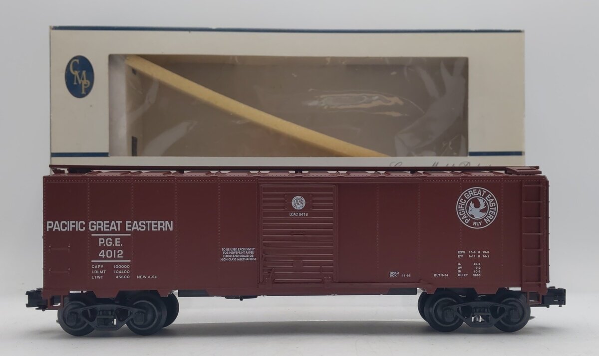 Crown PGE-9418 O Modern Pacific Great Eastern #4012 Boxcar - 3 Rail EX/Box
