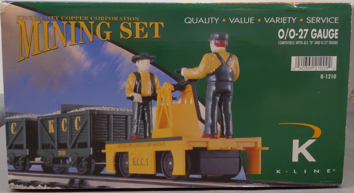 K-Line K1210 Kenncott Copper Corporation Mining O Gauge Handcar Set