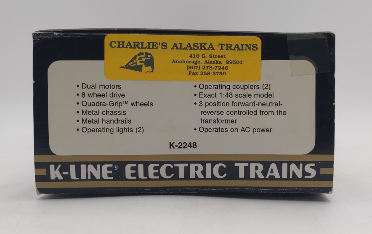 K-Line K2248 O Alaska MP-15 Diesel Locomotive #1552 - Custom Painted/Box