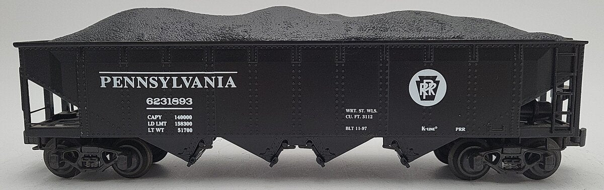 K-Line K623-1893 O Gauge Pennsylvania Railroad Die-Cast 4-Bay Hopper #6231893 EX/Box