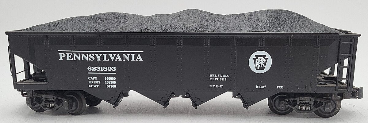 K-Line K623-1893 O Gauge Pennsylvania Railroad Die-Cast 4-Bay Hopper #6231893 EX/Box
