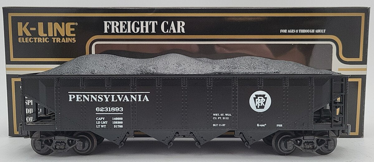 K-Line K623-1893 O Gauge Pennsylvania Railroad Die-Cast 4-Bay Hopper #6231893 EX/Box