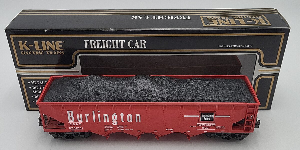 K-Line K623-1331 O Gauge Burlington Route Hopper #6231331 LN/Box