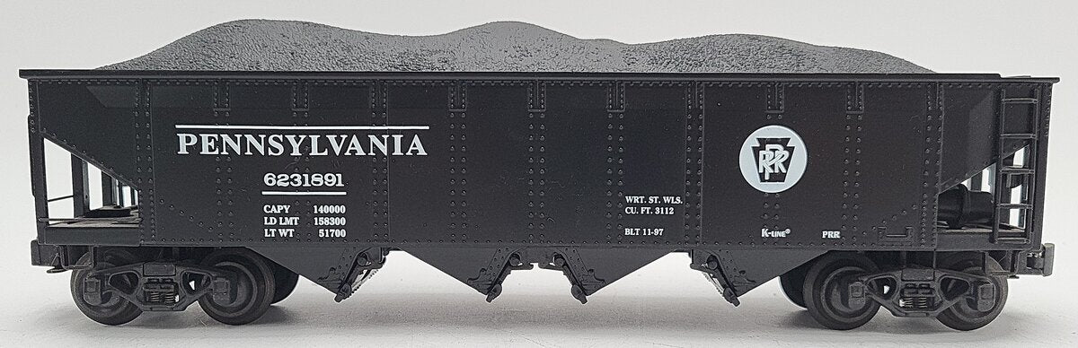 K-Line K623-1891 O Gauge Pennsylvania Railroad Die-Cast 4-Bay Hopper #6231891 EX/Box
