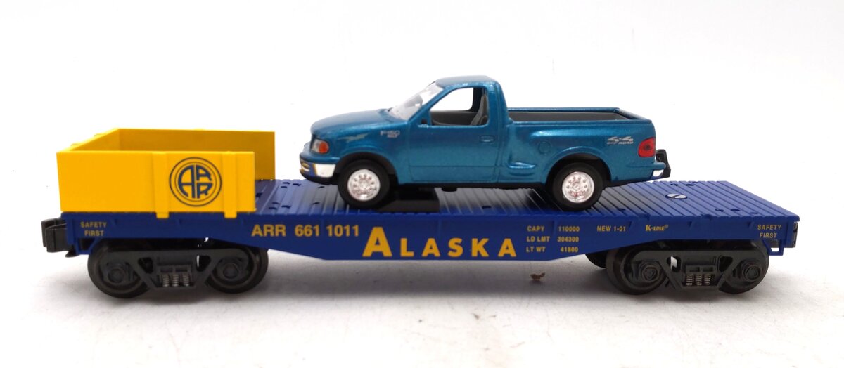 K-Line K661-1011 O Gauge Alaska Flatcar with Pickup EX/Box