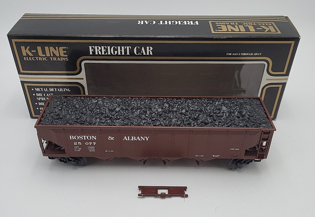 K-Line K623-3181 O Gauge Boston & Albany Die Cast 4-Bay Hopper with Coal Load EX/Box