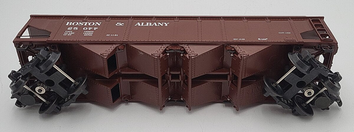 K-Line K623-3181 O Gauge Boston & Albany Die Cast 4-Bay Hopper with Coal Load EX/Box