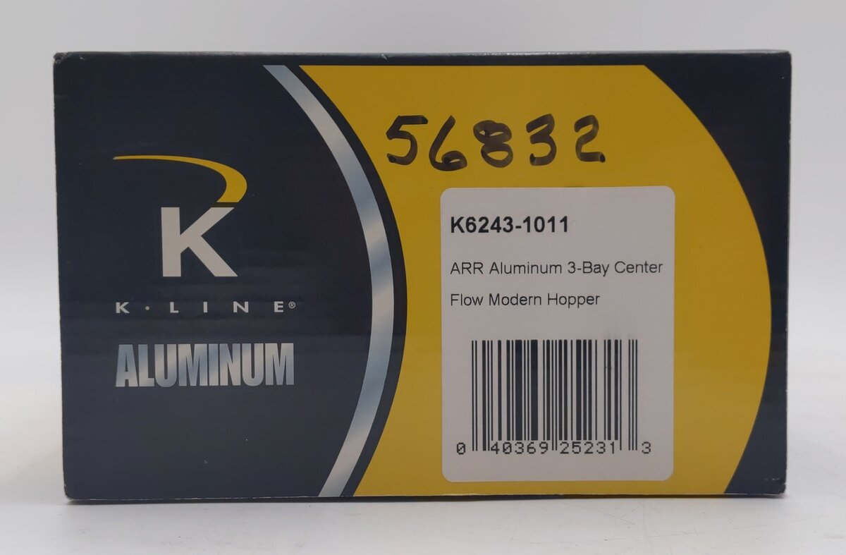 K-Line K6243-1011 O ARR Aluminum 3-bay Center Flow Modern Hopper Car #56832 EX/Box