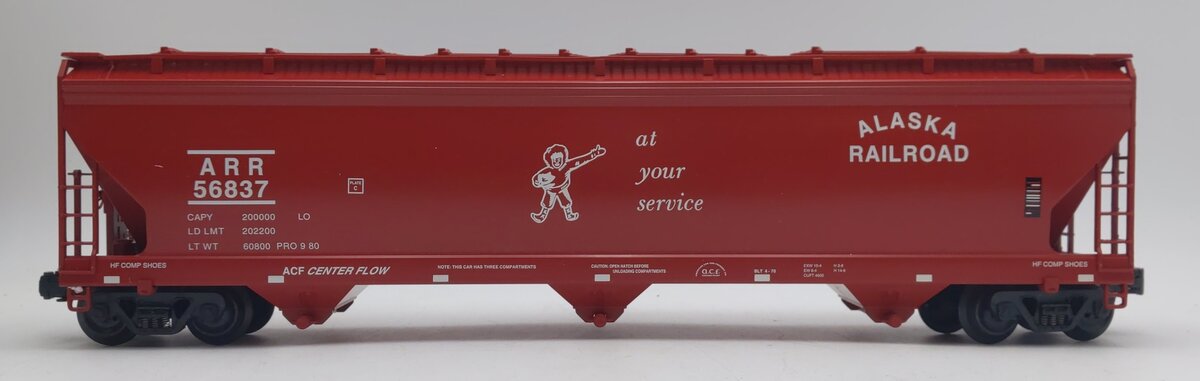 K-Line K6243-1011 O ARR Aluminum 3-bay Center Flow Modern Hopper Car #56837 EX/Box