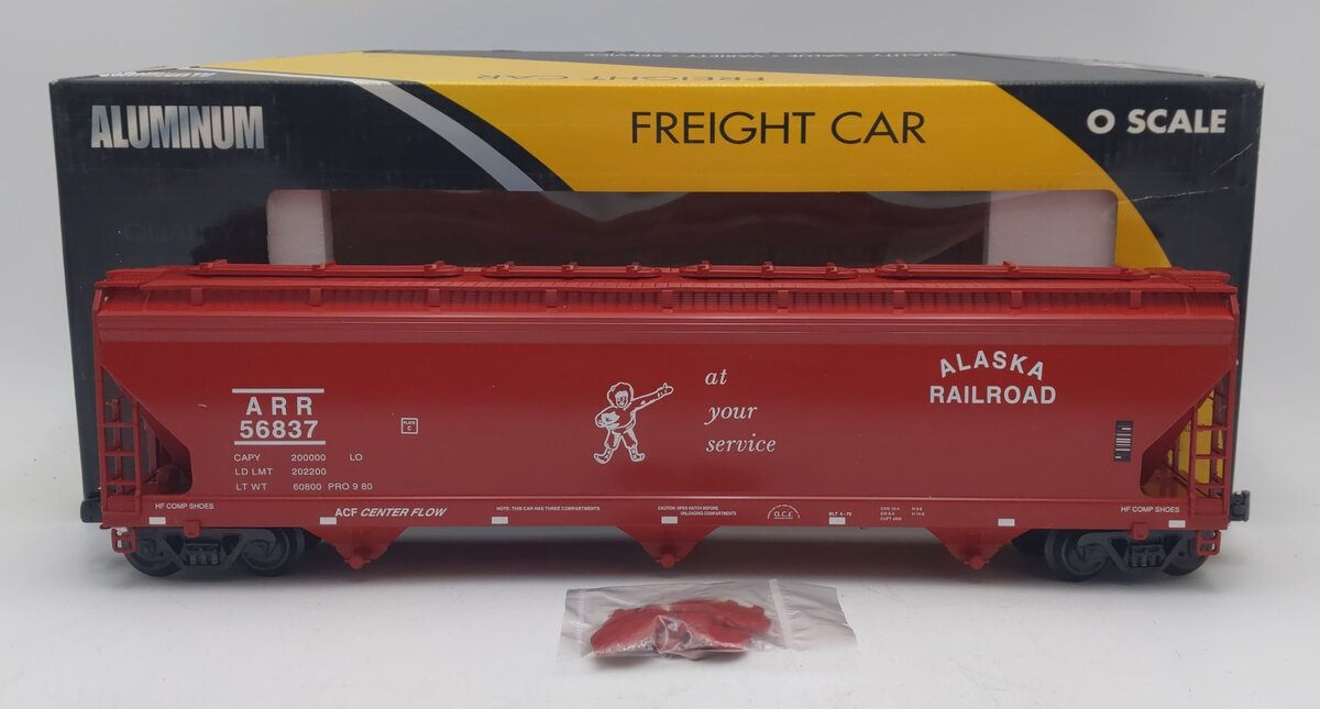 K-Line K6243-1011 O ARR Aluminum 3-bay Center Flow Modern Hopper Car #56837 EX/Box