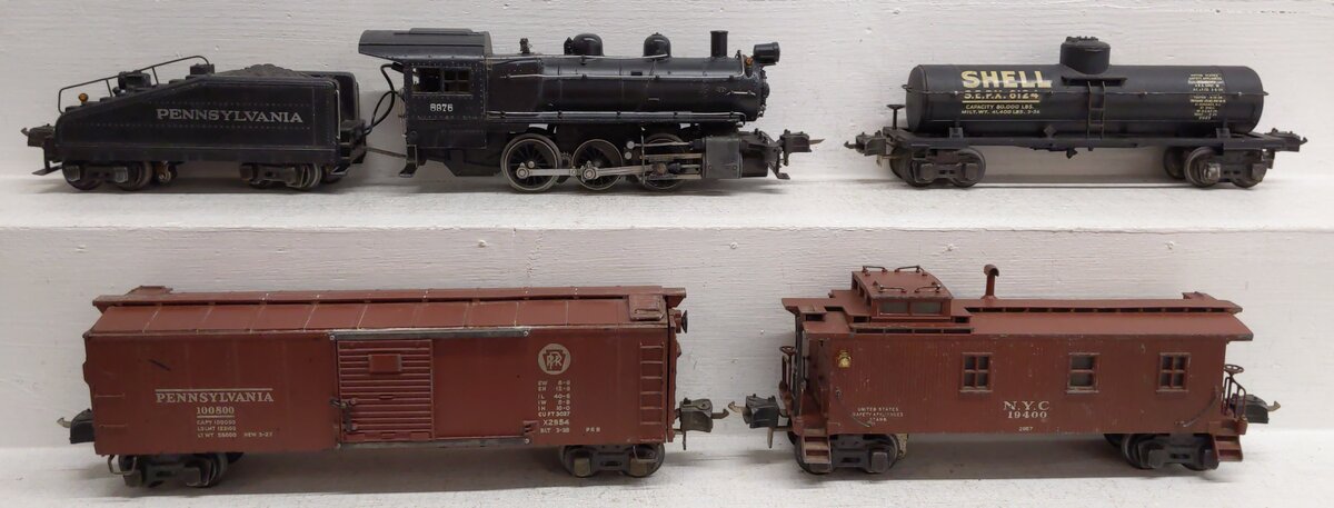 Lionel 251B Vintage O Pennsylvania Railroad 0-6-0 Steam Switcher Set VG
