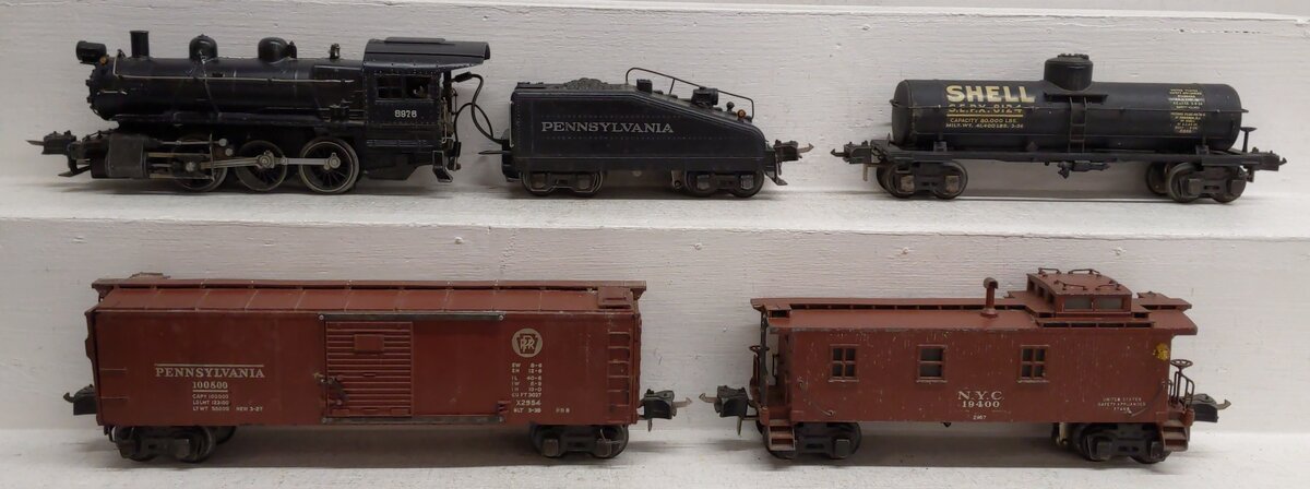 Lionel 251B Vintage O Pennsylvania Railroad 0-6-0 Steam Switcher Set VG