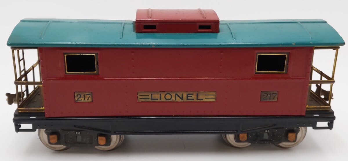 Lionel 217 Vintage Standard Gauge Red with Green Caboose -Repainted