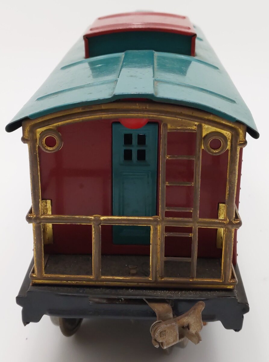 Lionel 217 Vintage Standard Gauge Red with Green Caboose -Repainted