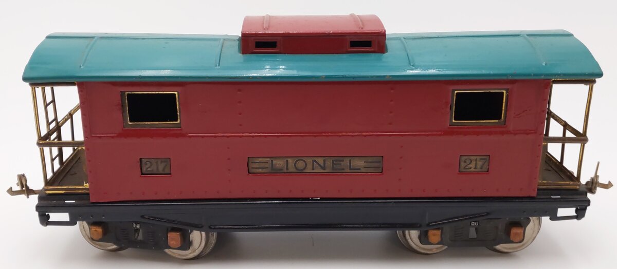 Lionel 217 Vintage Standard Gauge Red with Green Caboose -Repainted