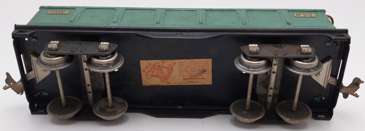Lionel 512 Vintage Standard Gauge Prewar Tinplate Green Gondola VG