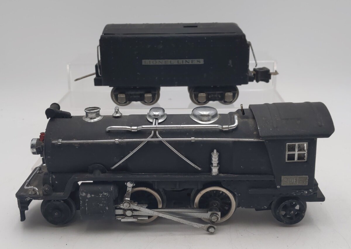 Lionel 249E Vintage O 2-4-2 Tinplate Steam Locomotive w/ 265W Tender - Repainted