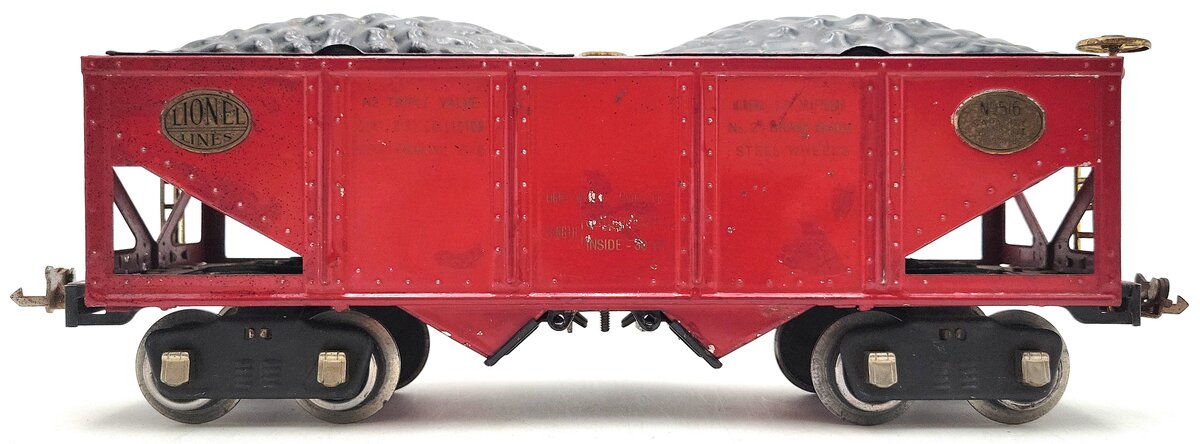 Lionel 516 Vintage Standard Gauge Lionel Lines 2-Bay Hopper with Coal VG