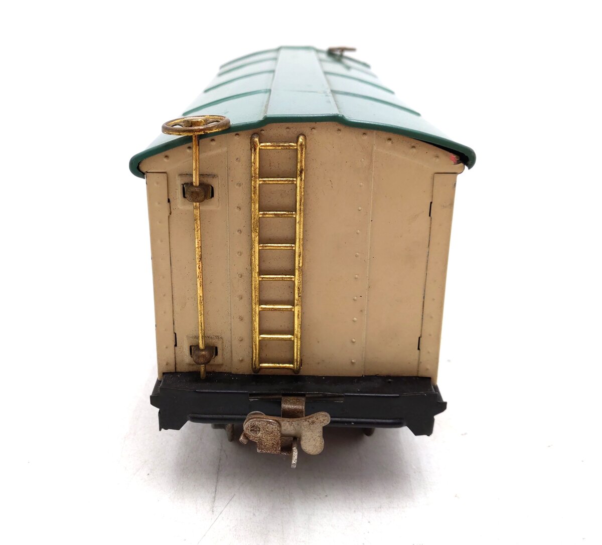 Lionel 514 Vintage Standard Gauge Tinplate Ivory/Peacock Refrigerator Car VG