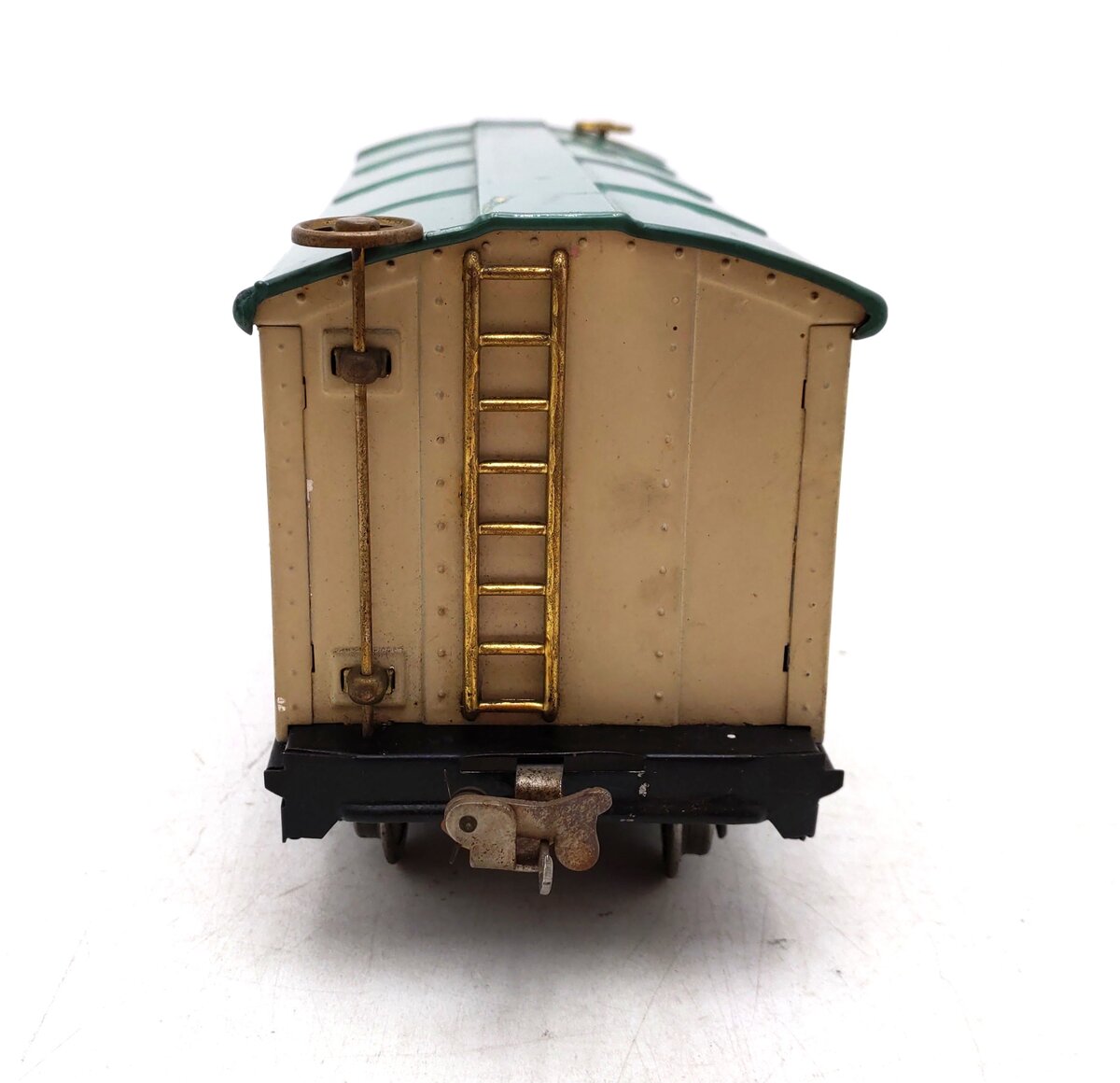 Lionel 514 Vintage Standard Gauge Tinplate Ivory/Peacock Refrigerator Car VG