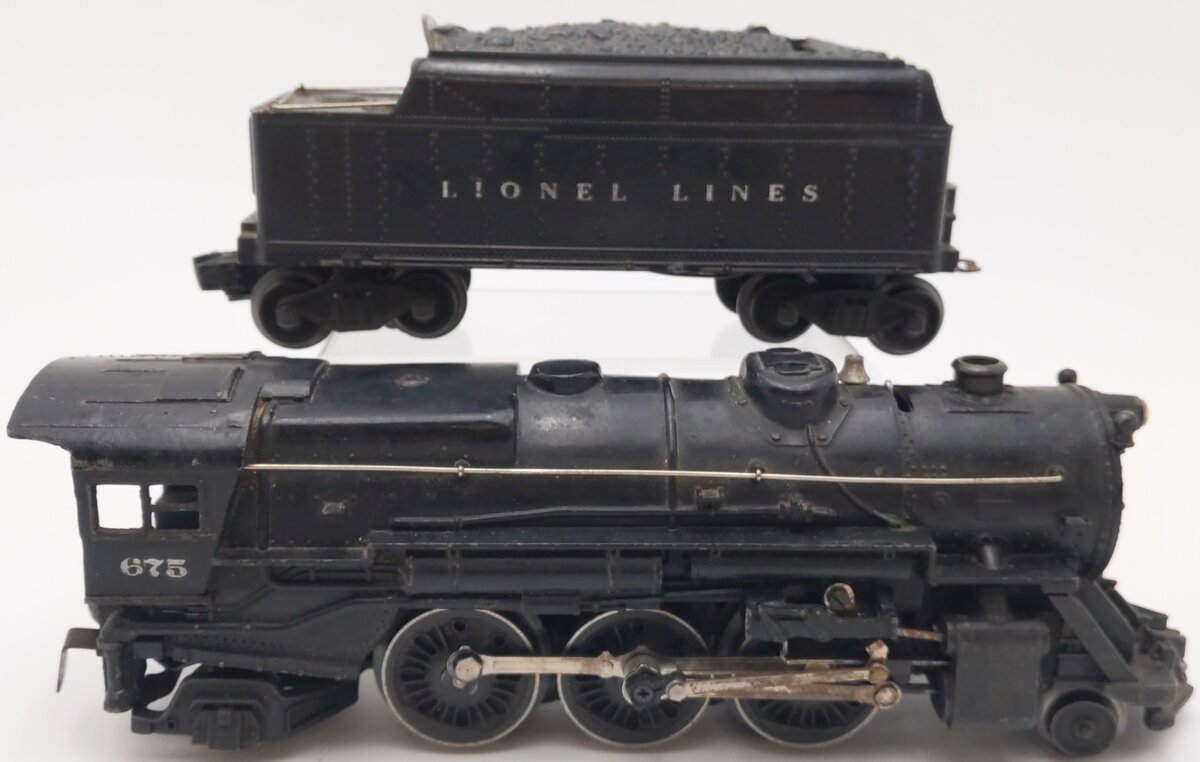 Lionel 675 Vintage O 2-6-2 K4 Pacific Die-Cast Steam Locomotive w/ 6466WX Tender VG