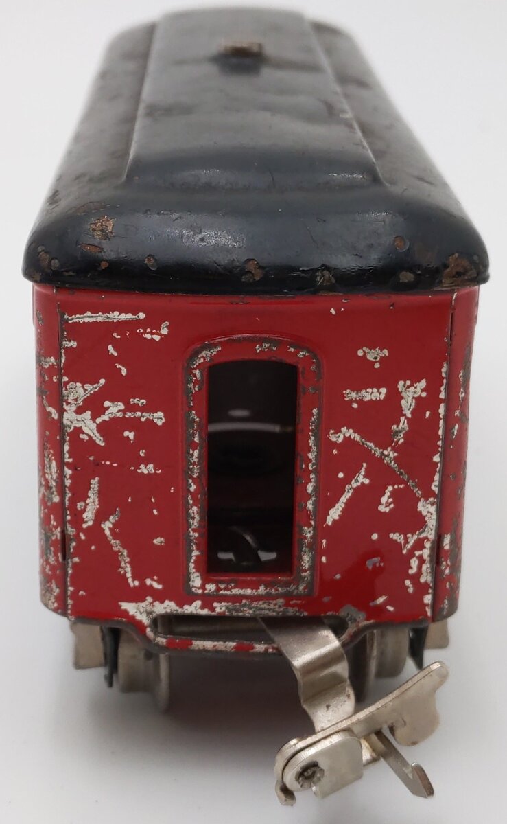 Lionel 604 Vintage O Prewar Tinplate Red w/ Black Roof Observation Passenger Car