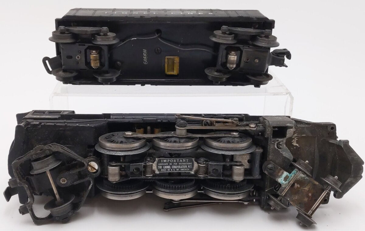 Lionel 675 Vintage O 2-6-2 Prairie Die-Cast Steam Locomotive and 6466W Tender VG