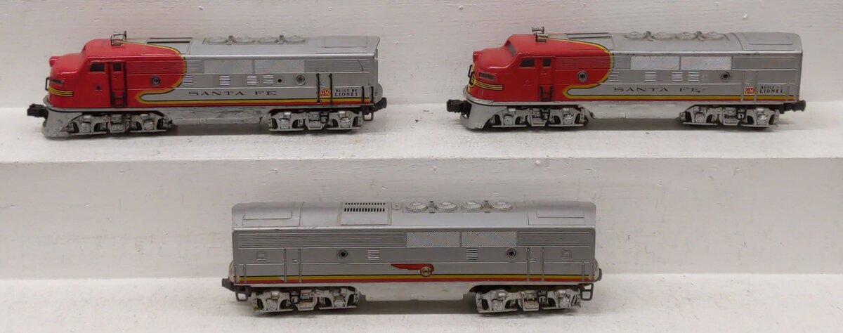 Lionel 2343 Vintage O Santa Fe F3 ABA Diesel Locomotive Set VG