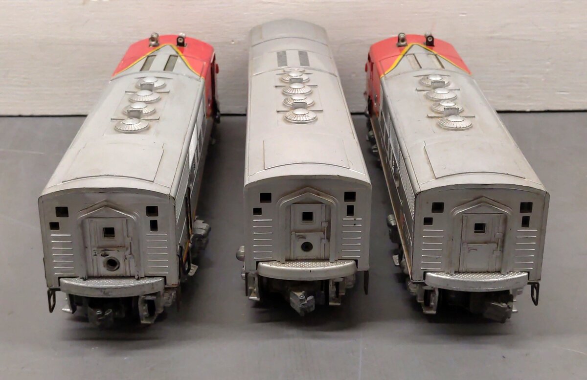 Lionel 2343 Vintage O Santa Fe F3 ABA Diesel Locomotive Set VG